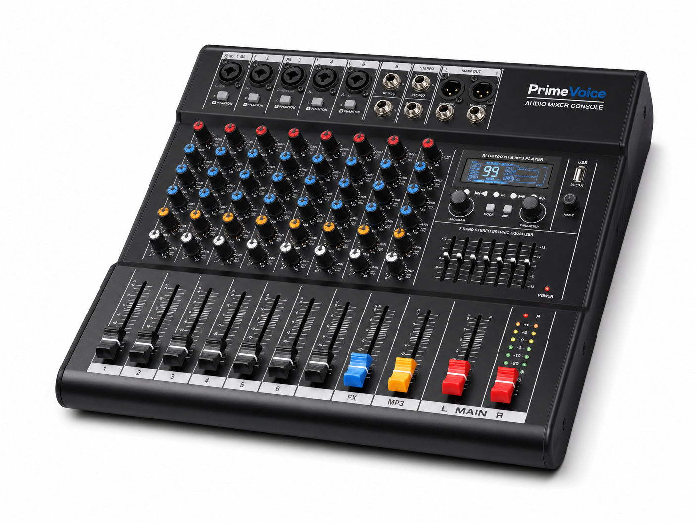 PrimeVoice Audio Mixer Console